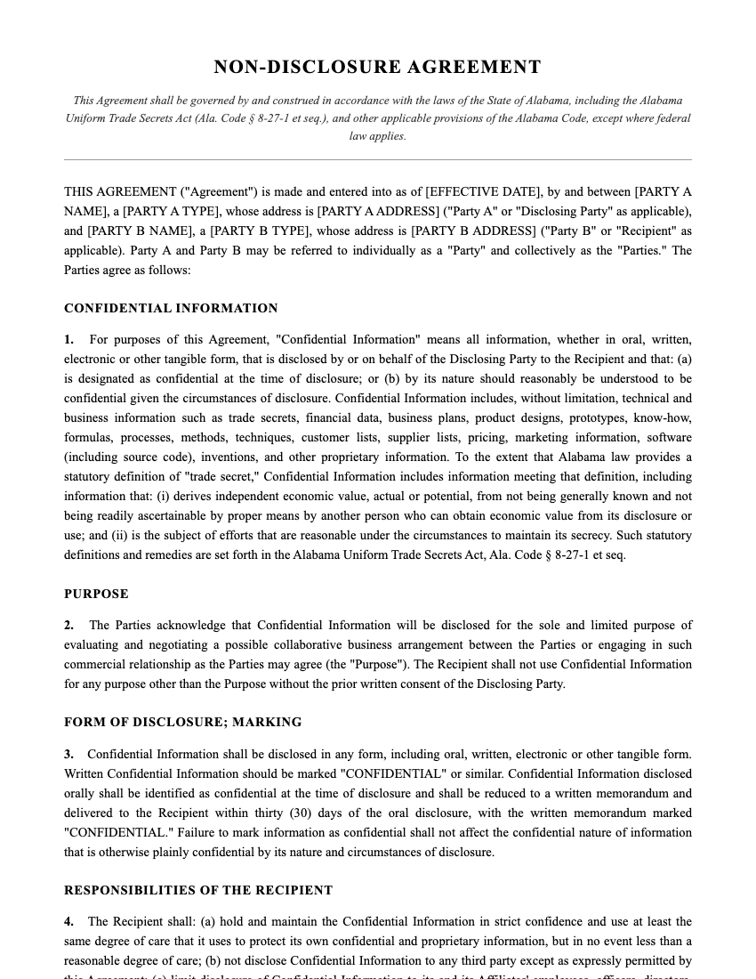 NDA Template Preview