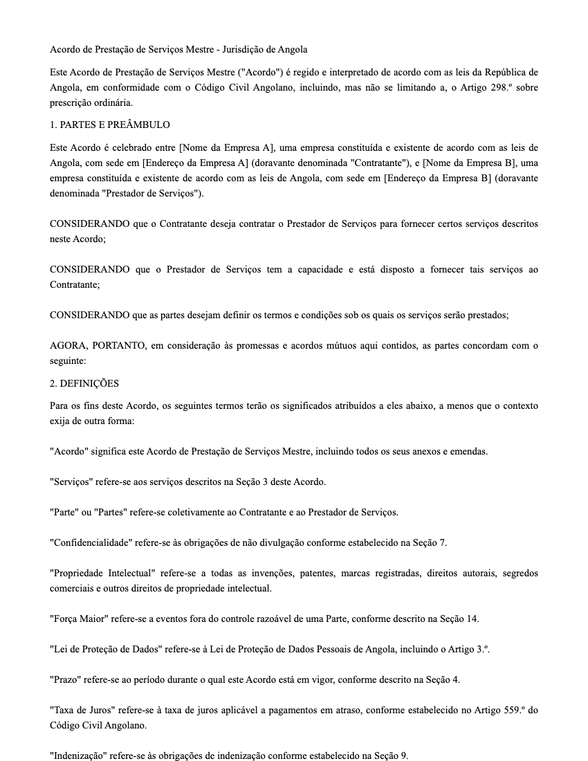 MSA Template Preview