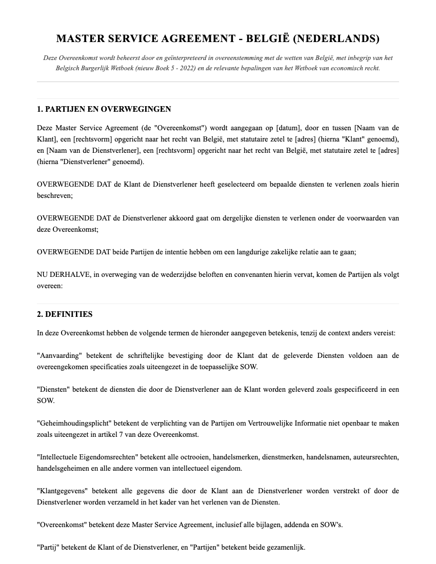 MSA Template Preview