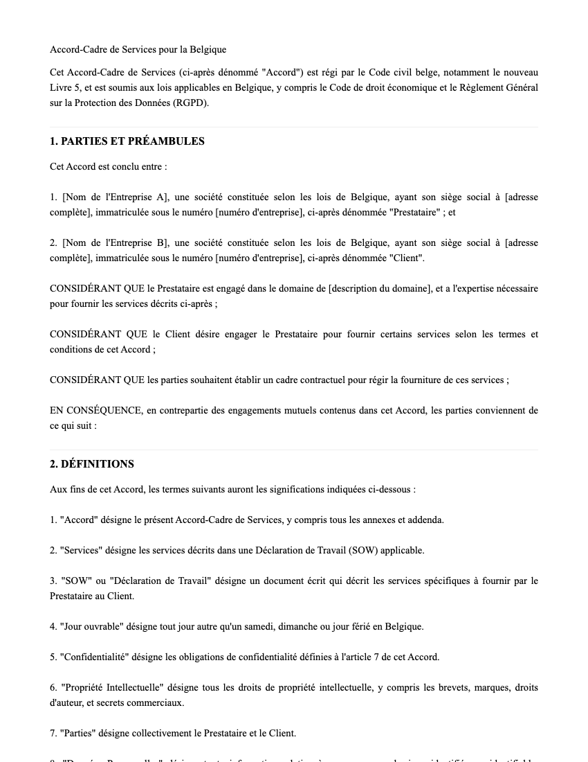 MSA Template Preview