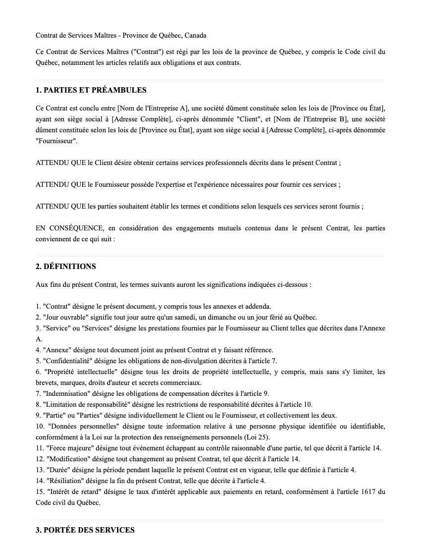 MSA Template Preview