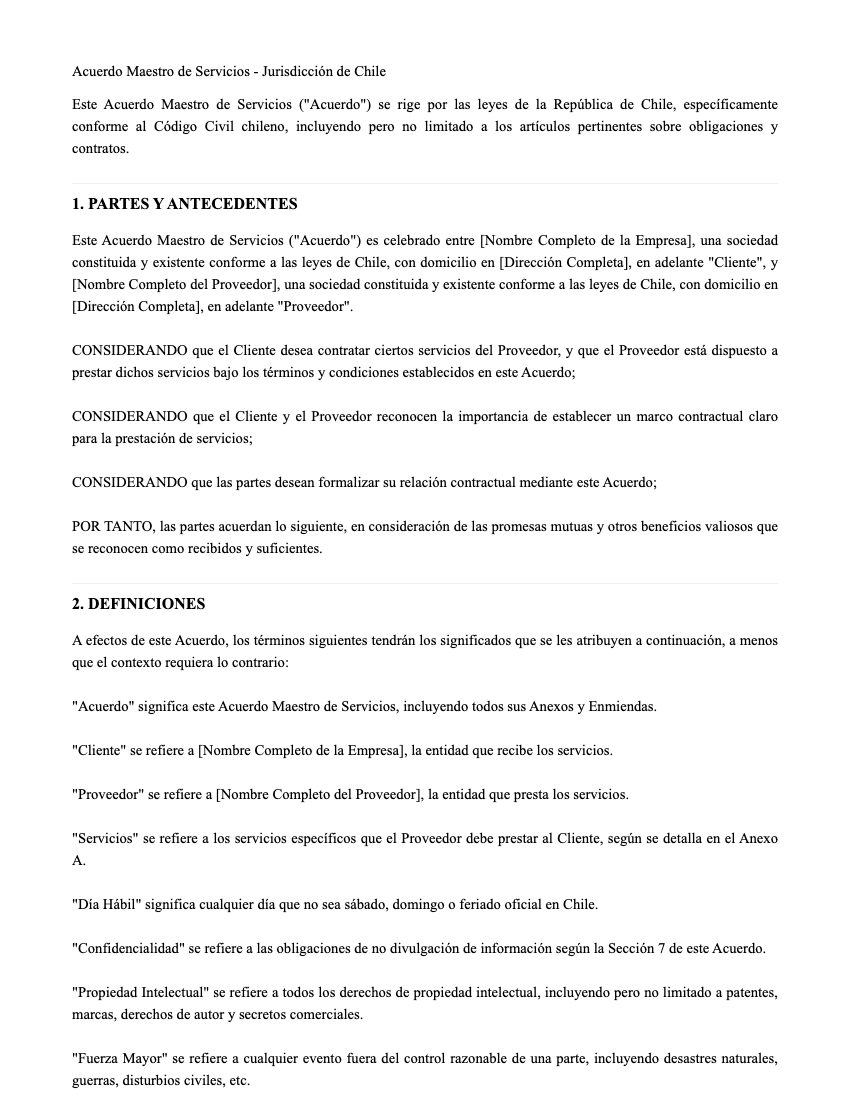 MSA Template Preview