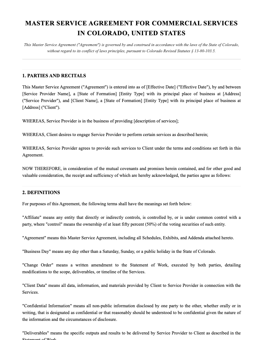 MSA Template Preview