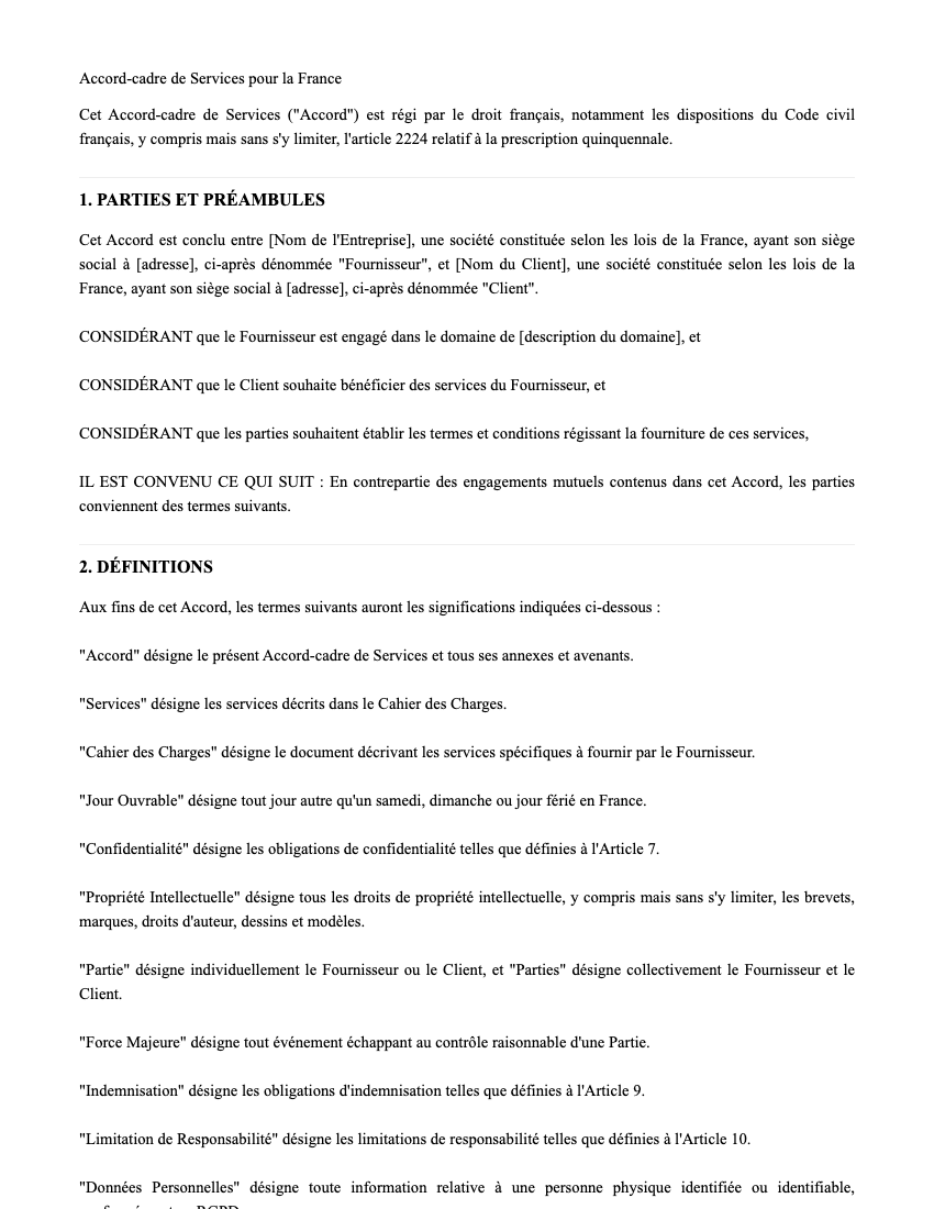 MSA Template Preview