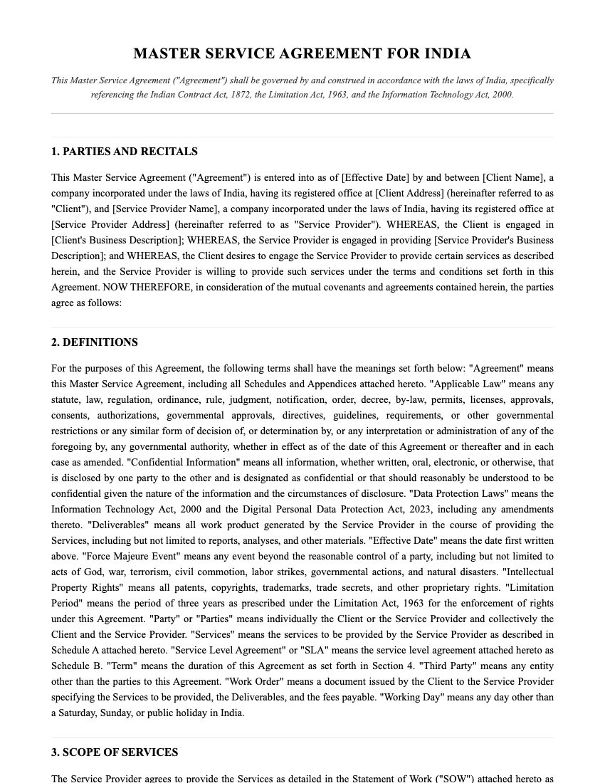 MSA Template Preview