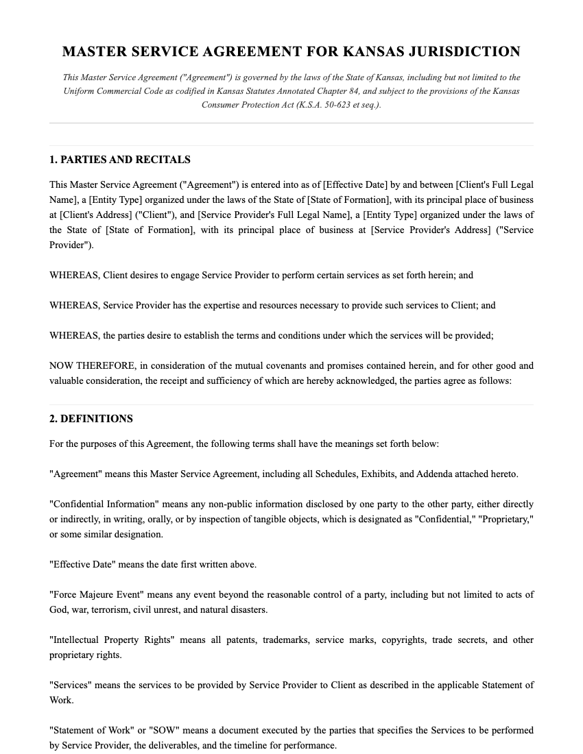 MSA Template Preview