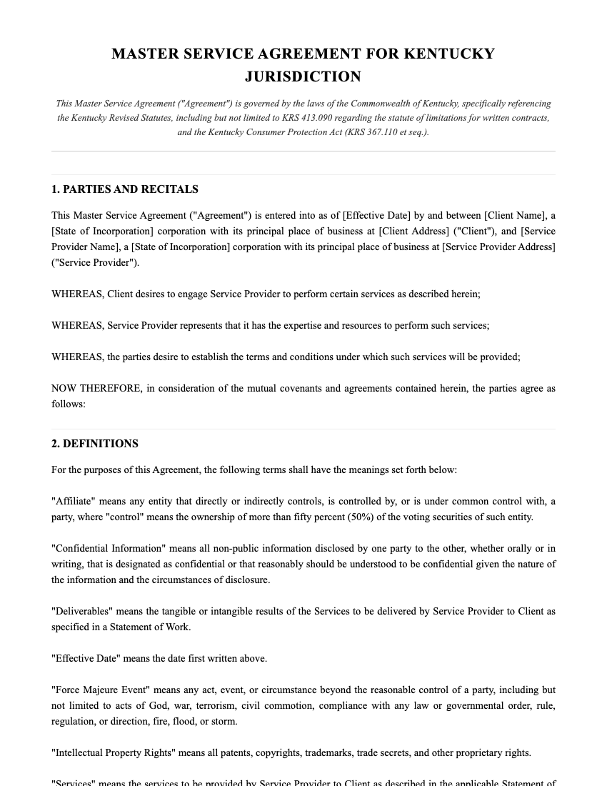 MSA Template Preview