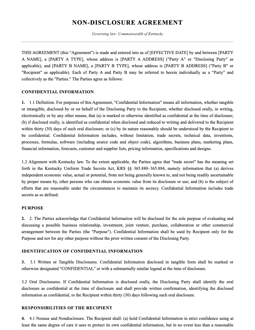 NDA Template Preview