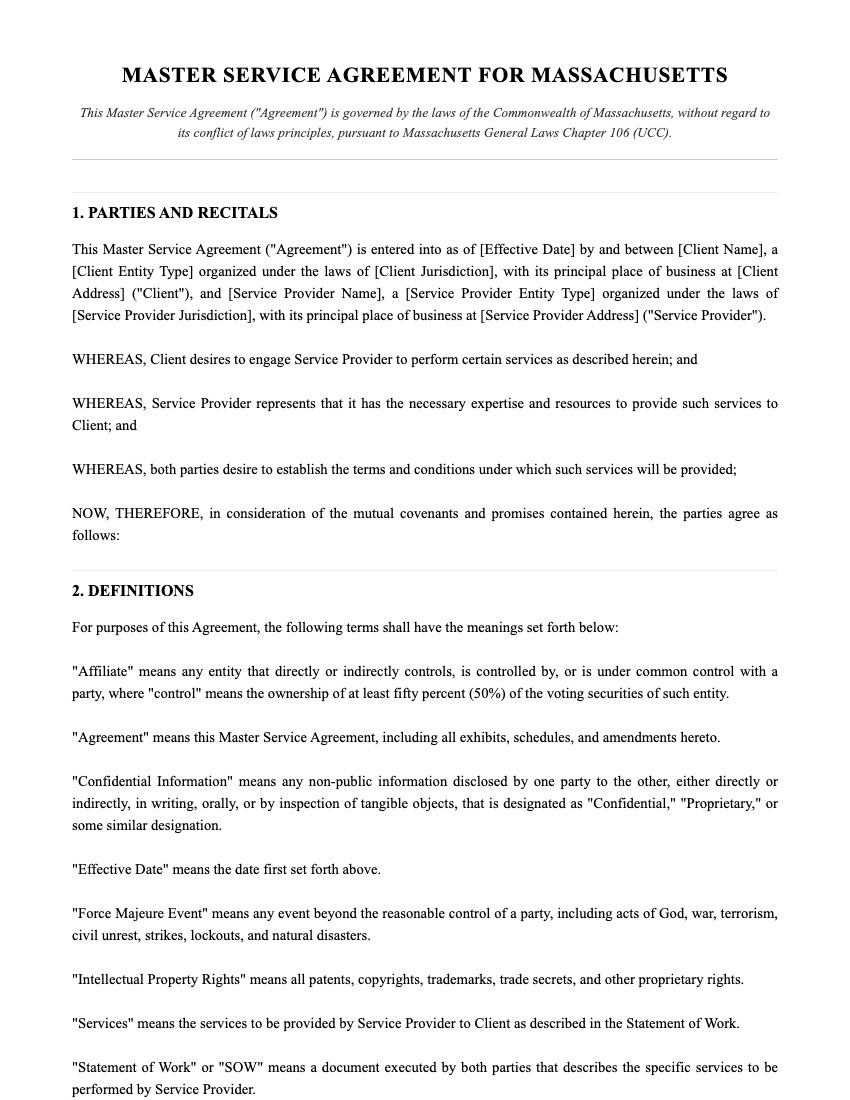 MSA Template Preview