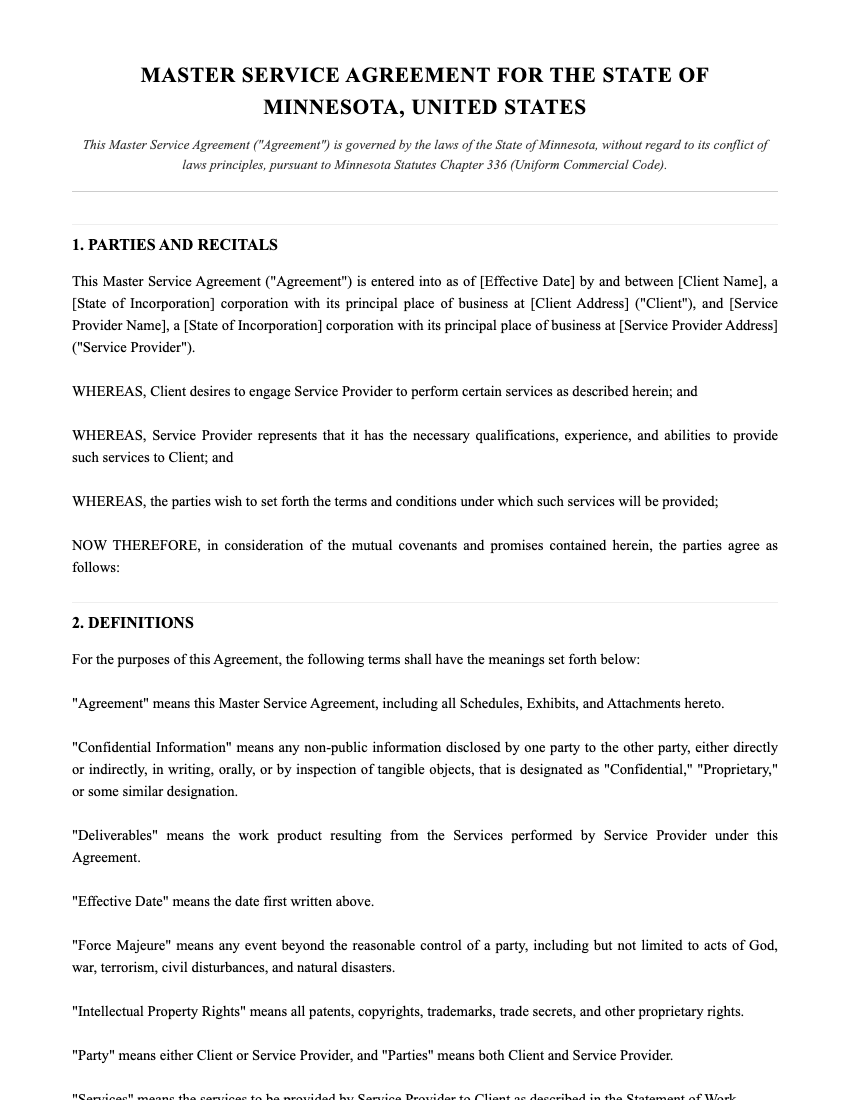 MSA Template Preview