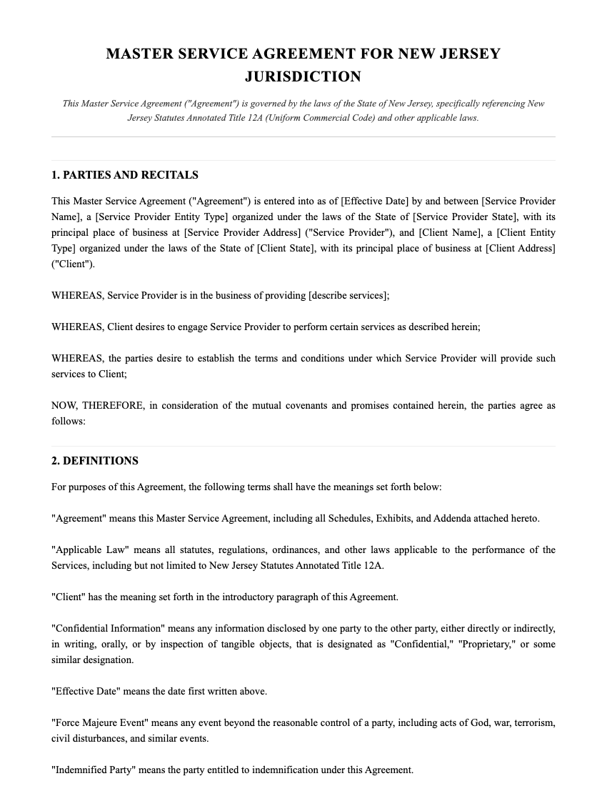 MSA Template Preview