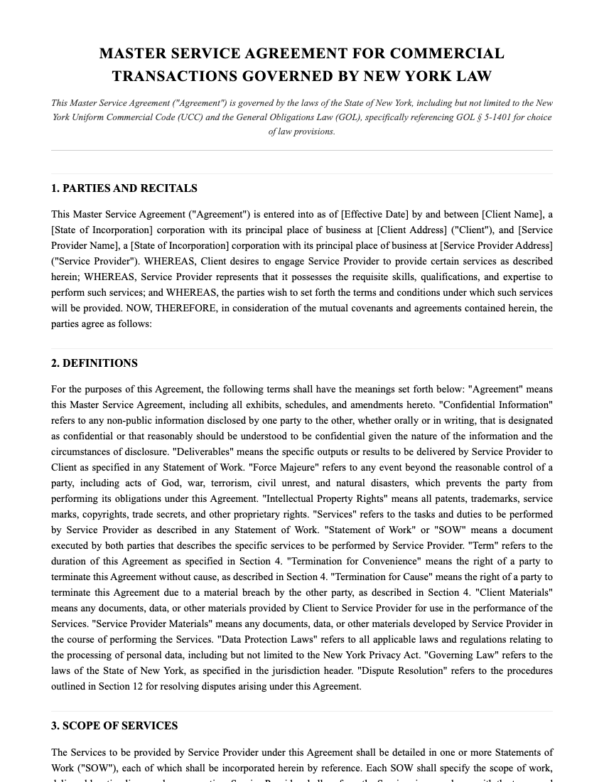 MSA Template Preview