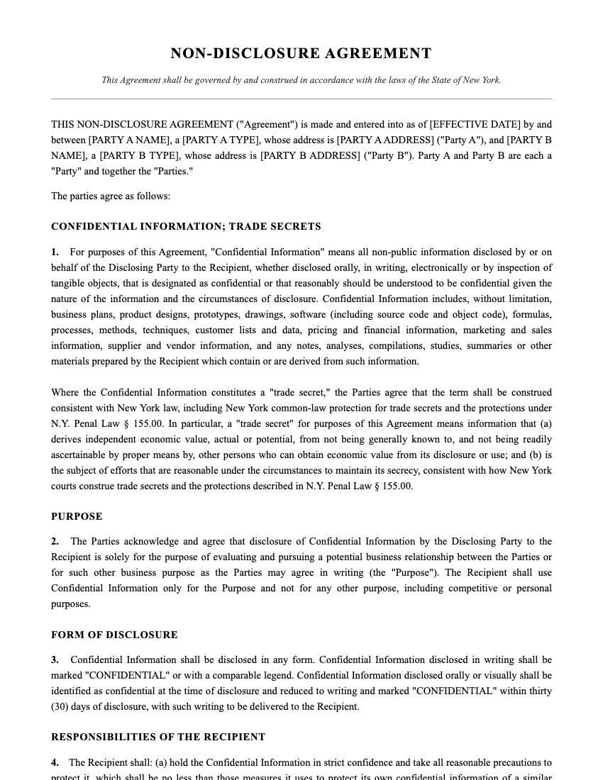 NDA Template Preview