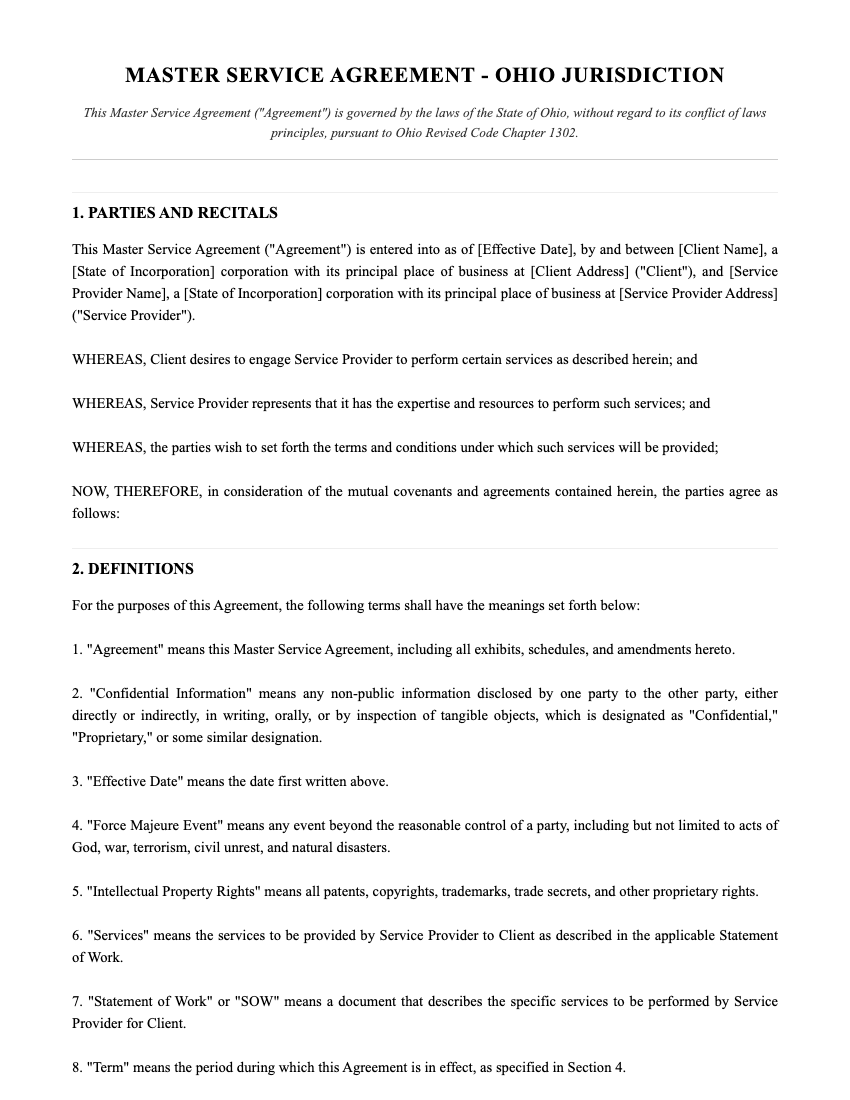 MSA Template Preview