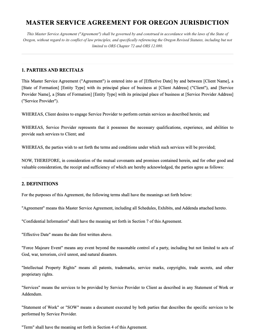 MSA Template Preview