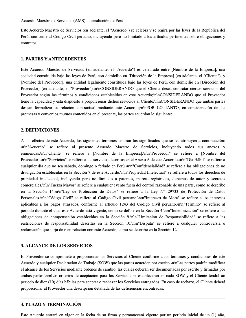 MSA Template Preview