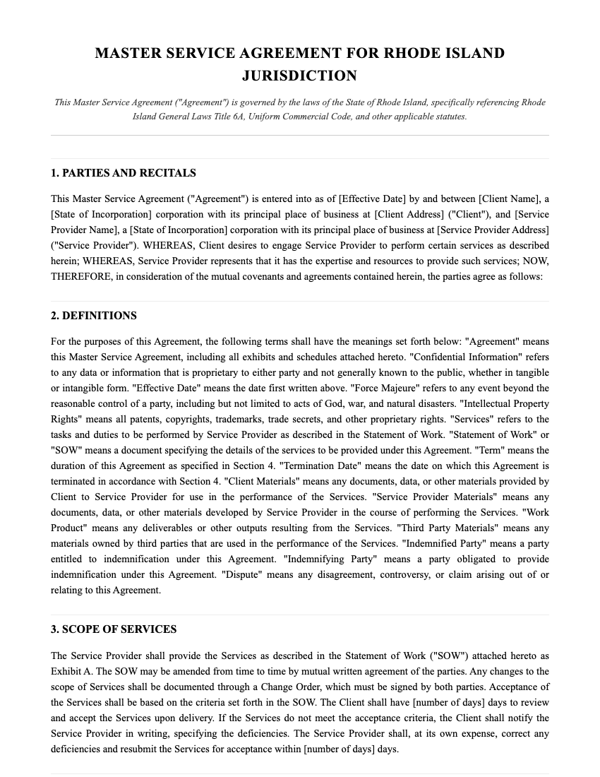 MSA Template Preview