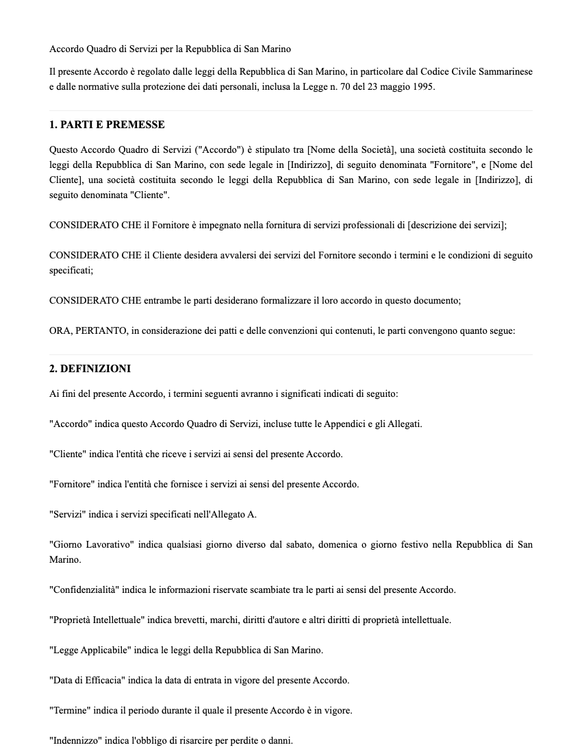 MSA Template Preview