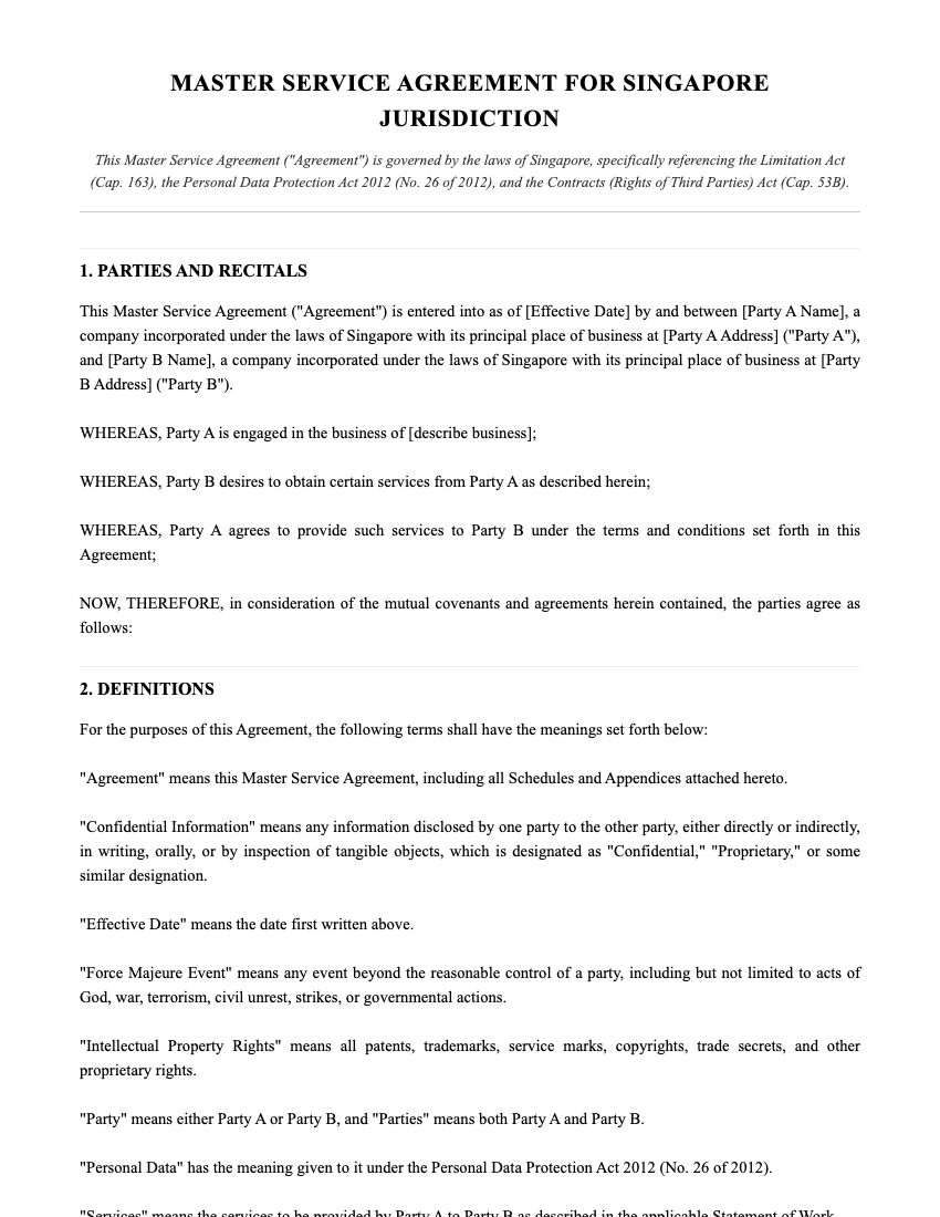 MSA Template Preview