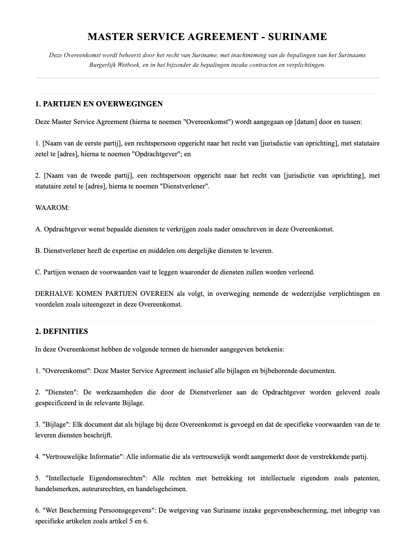 MSA Template Preview