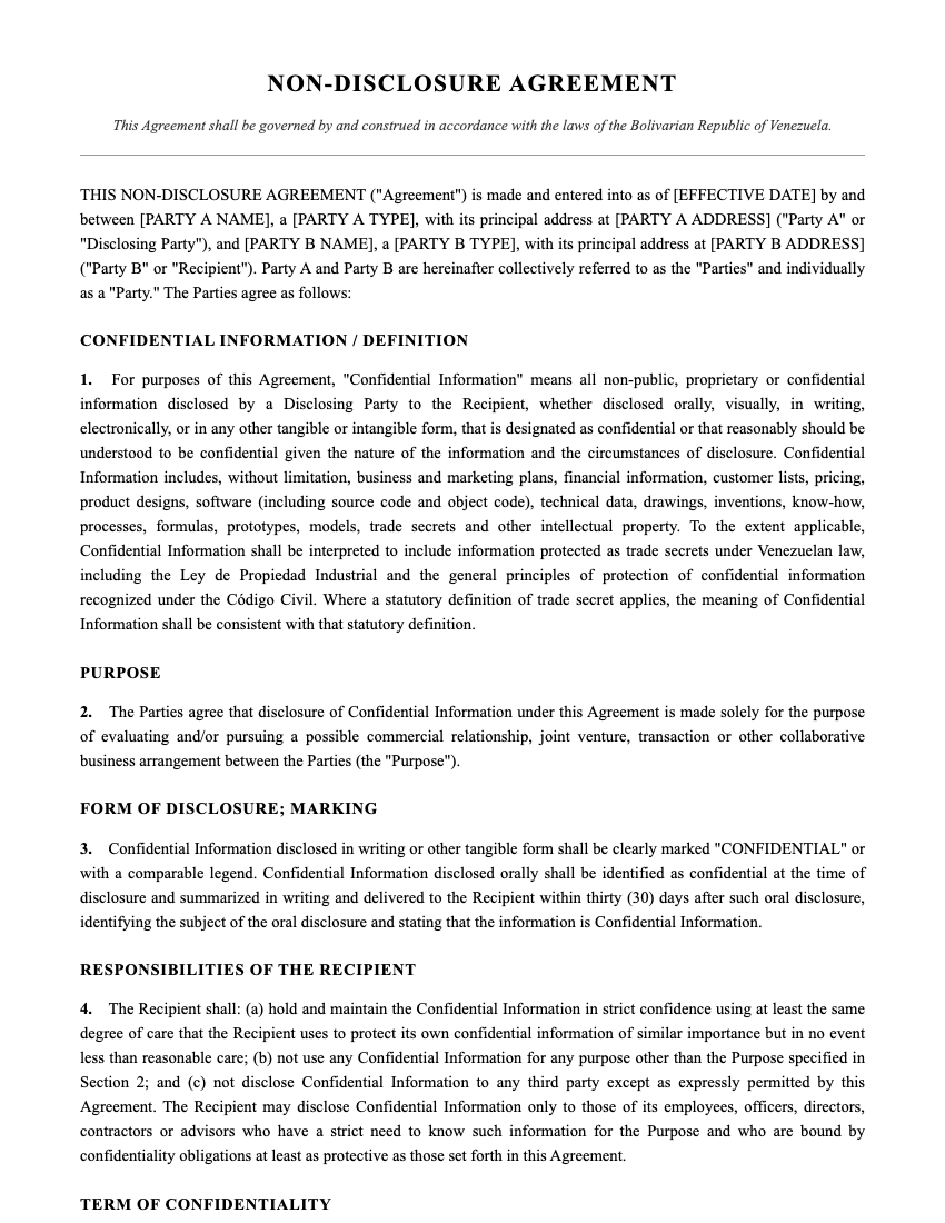 NDA Template Preview