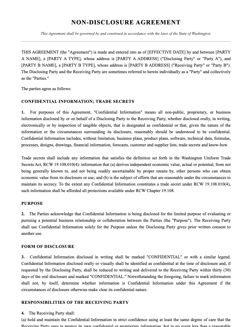 NDA Template Preview